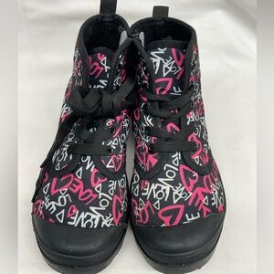 Citi steps high top canvas boot sneakers girl sz 1